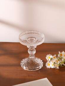 1 Peça/Conjunto Suporte de Vela de Vidro Transparente, Suporte de Vela de Vidro Cristal Minimalista Elegante e Romântico com Design Listrado, Exalando Luxo e Elegância. A Base Larga Evita que a Cera da Vela Vaze e Grude na Superfície da Mesa. Adequado para Decoração Doméstica/Decoração de Quarto/Decoração de Mesa