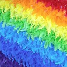 2米天然人造火鸡羽毛装饰DIY婚礼丝带工艺品缝纫服装派对羽毛手工家居装饰狂欢节羽毛丝带缝纫装饰 - 彩色 - 查看 5