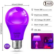 G45 LED Colored Light Bulb, 9W E26 Base Multi-Colored Bulbs For Bedroom Wedding Halloween Christmas Party Bar Mood Decoration String Light Bulbs Replacement, AC 85V-265V, Non-Dimmable, 1-Pack