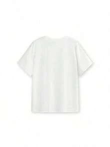 Women's Summer Casual Tops Short Sleeve Number Print Round Neck Loose Fit T-Shirt Tee Graphic Tees Women - trắng - Xem 2