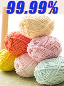 1/2 件天鹅绒柔软纱线，50 克/件，60 米/件，手工 DIY 针织中粗纱冰棒纱，粗涤纶柔软针织纱，适用于 DIY 工艺品，适用于针织和钩编围巾、帽子、鞋子、包包、靠垫、玩偶、毛毯、拖鞋、手工艺钩针项目 - 彩色 - 查看 13
