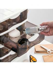 1-6 Tier Office Desk Storage Box With Large Capacity And Transparent DrawersIdeal For Back-To-School Supplies. Perfect For Perfume Room Decoration, Bedroom Dressers, Bathroom Cabinet Accessories, And As A Desk & Drawer Organizer For Home Storage.