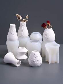 1 件花瓶硅胶模具，DIY 手工混凝土香薰蜡烛杯收纳盒花盆花瓶模具，适用于家居装饰、工艺礼品 - Vase Mold - 查看 3