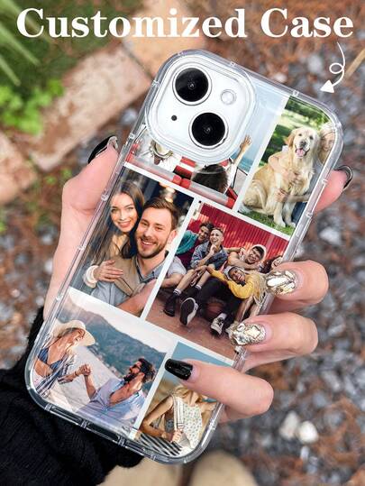1pc Customized Photo Phone Case, Suitable For Couples, Friends, Life Photos, Parties, Travels, Daily Scenes, Personalized Photo Customized Phone Case, Shock-Proof & Thick Phone Protective Cover For IPhone 11, 13, 15, 16 Pro Max