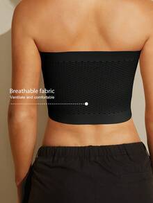 1pc Women's Chest Binder, Black Front Closure Compression Bandage, Trans FTM, Lesbian, LGBT, Shapewear, Bust Reduction, Chest Wrap, Strapless Compression Top