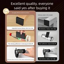 1pc Black Trimmable Anti-Slip Desk & Chair Leg Pads, Thick Noise Reduction Non-Slip Mats, Suitable For Dining Tables, Chairs And Various Uses - Black - View 7