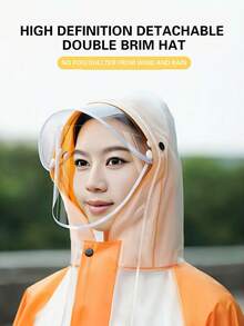 1 Conjunto de Traje de Lluvia de Manga Larga Holgado con Capucha para Mujer, con Chaqueta y Pantalones, Impermeable de PVC, Transpirable y con Tiras Reflectantes, Adecuado para Ciclismo, Entrega, Motocicleta, Scooter, Viajes al Aire Libre, Senderismo, Escuela, Oficina y Uso Doméstico