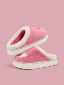 Pantuflas de felpa gruesa para adolescentes, niños y niñas, otoño/invierno, modelo nuevo 2025, suela gruesa, uso en interiores del hogar, cálidas y antideslizantes