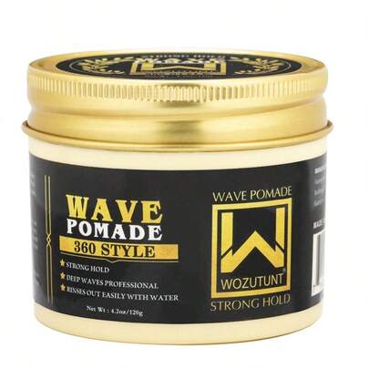 120g Cera para el cabello con ondas, Pañuelo sedoso para ondas, Gorro para ondas, Peine de estilo para hombres, Pomada para el cabello, Cera para el cabello con ondas, Crema de peinado de ondas de 360°, Cera para el cabello con ondas para hombres, Mejor regalo