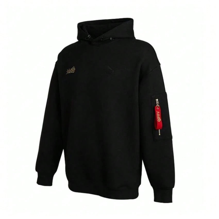 Puma 男女通用 2026 春季新款跑步休闲保暖健身舒适套头卫衣 621827-01 - 黑色 - 查看 1