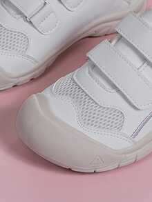 Hook And Loop Embroidered Children's Functional Shoes, Toe Protection, Versatile Little White Shoes, Soft Bottom, Breathable, Toddler Walking Shoes, Spring/Summer New Outdoor Sports Shoes, Suitable For Outings, Vacations, Indoor & Outdoor Activities - White - View 10