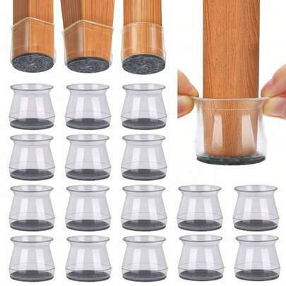 4/8/28 piezas Protectores de piso para patas de silla, almohadillas de muebles para pisos de madera dura, deslizadores de muebles para patas de silla, tapas de silicona para patas de silla, protegen los pisos de rayones y reducen el ruido, almohadillas de fieltro suave para un contacto suave con el piso, protegen el piso y las patas de las mesas y sillas