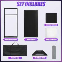 DJ Table Stand Portable Booth, Foldable DJ Stand Booth, Heavy-Duty Adjustable Height DJ Facade Booth, Easy To Assemble, Stylish, Convenient To Store And Transpor - Black - View 5