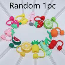 Fruit Design Straw Lids, Fits For 30oz & 40oz Tumblers, Cute Assorted Shaped Silicone Straw Caps For 0.4in/10mm Straw Tips - Multicolor - View 7