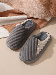 نعال رجالي جديدة من الكوردروي مرقعة بالفرو، مانعة للانزلاق، هادئة، خفيفة الوزن