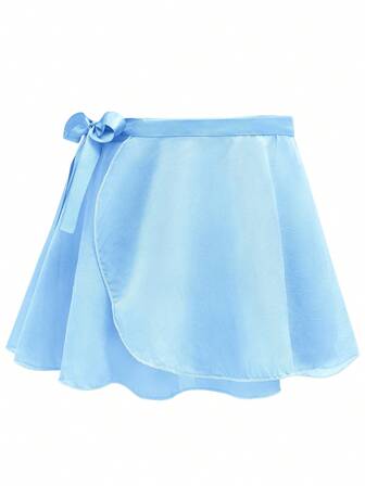 Minifalda deportiva básica de chifón con lazo para niña bailarina