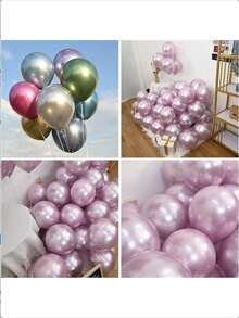 60Pcs Metallic Pink Balloons 5Inch Shiny Chrome Light Pink Balloon Light Purple Metallic Party Balloons Small Pink Chrome Helium Balloon For Birthday Baby Bridal Shower Wedding Party Decoration - Multicolor - View 4