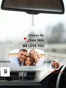 1 pieza Adorno personalizado de acrílico con foto para coche, adorno personalizado, adecuado para coche, hogar, sala de estar, decoración de oficina, Navidad, Halloween, regalo de Año Nuevo, perfecto para padre, novio, nuevo propietario de automóvil, aniversario, boda, cumpleaños - Multicolor - Ver 8