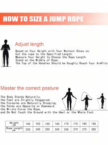 LMMAKE 1PC Premium Adjustable Jump Rope: High-Speed Ball Bearing Design For Daily Fitness Workouts, Perfect For Home, Gym And Outdoor Use. Suitable For All Fitness Enthusiasts. - Black - View 11