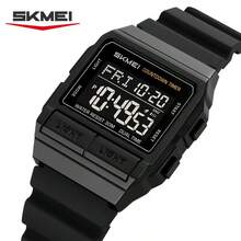 SKMEI 2475 Square Multifunction Men's Watch Dual Movement TPU Strap Sport Outdoor Cool Style Male Electronic Quartz Wristwatch - one-size - View 11
