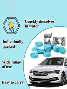 50片装 浓缩型挡风玻璃驱雨泡腾片，适合多季节车内和居家使用 - 彩色 - 查看 4