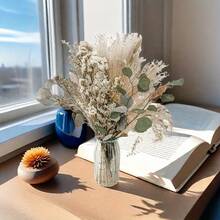 56pcs YN Hi FLOWER Boho Chic Artificial Pampas Grass Decor Set, Brown, Rustic Home & Coffee Shop Ambiance, Perfect For Weddings, Mother's Day Gift, Versatile For Christmas, Summer & Halloween, Durable Faux Plant Decor