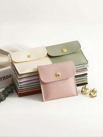 20/1pc Faux Leather Jewelry Pouches With Snap Closure Jewelry Storage Bag - Luxurious Gift Bags For Earrings, Necklaces, Bracelets, And Rings - Perfect For Storage & Pieceaging ﻿,Square Velvet Cloth Bag With Snap Fastener ,Velvet Jewelry Bags ,Cloth Gift Pouches Candy Gift Necklace Bracelet Packing Jewelry Beads Gift For Valentine's Day