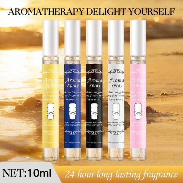 5 Peças Conjunto de Spray de Fragrância de 10ml, Sem Álcool, Fragrância de Longa Duração, Comparável a Marcas de Luxo