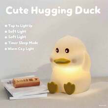 1 件硅胶水龙头小夜灯，卡通水龙头灯，水豚，鸭子，梨鸭形水龙头小夜灯，可调光，可充电，便携 - 彩色 - 查看 4
