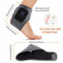 Hailicare Portable Hot Compress Vibration Foot Massager Ankle Joint Protection Heating Strap USB Rechargeable Cordless Ankle Massager With Heat Ankle Heated Brace Wrap Warmer For Plantar - Grey - View 9