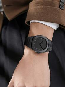 一款高端商务男士石英表，设计精美，石英机芯，ABS表带，不锈钢表扣，适合商务场合和正式活动，彰显优雅气质，是送给爸爸的绝佳父亲节礼物，也适合作为节日礼物送给家人和朋友。 - 黑色 - 查看 14