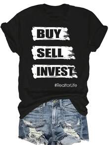 Idea de regalo divertida para agente de bienes raíces Camiseta de manga corta con cuello redondo, de verano, transpirable y de personalidad para mujer y unisex, adecuada para adolescentes y adultos, con el tema de la vida del agente inmobiliario, el cierre y la - Negro - Ver 1
