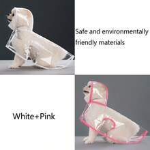 2/1pc Transparent Waterproof Dog Raincoat, Pet Rainwear - Full Body EVA Material With Hood (Recommend Buying One Size Larger Than Actual Size). Soft Outer Layer Design, Suitable For Small To Medium Dogs. Ideal For Pomeranian/Bichon Frise Walks In The Rain. All-Weather Waterproof Raincoat, Rainy Season. - Clear - View 12