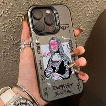 Funda de plata electrochapada con graffiti gran arte estético David Mona Lisa para 17 15 14 13 12 11 16 Pro Max Plus funda creativa artística carcasa protectora moderna mate - 3 - Ver 3