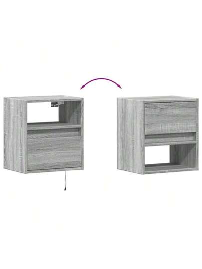 VidaXL TV Units LED Pcs 41x31x45 Cm Grijs Sonoma Oak view 10