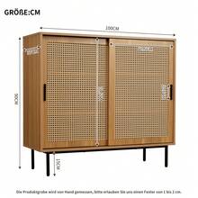 Credenza con 2 ante scorrevoli e 3 cassetti con ripiani regolabili, credenza in stile country, adatta a soggiorni e sale da pranzo. Dimensioni: Larghezza 140/Altezza 91/Profondità 37