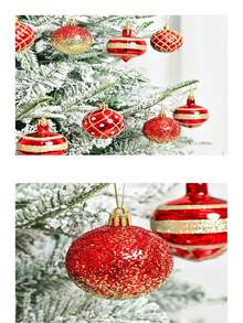 16 قطعة زينة كرات عيد الميلاد لشجرة عيد الميلاد، كرات زينة لا تنكسر معلقة على شجرة عيد الميلاد، كرات بلاستيكية بالجملة لزينة شجرة العطلات، مع سلسلة معلقة، مناسبة لشجرة عيد الميلاد وحفلات عيد الميلاد وديكور المنزل، (أحمر - ذهبي وردي - أبيض)