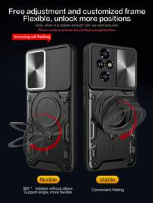 荣耀200 PRO 5G手机壳，带滑动摄像头和支架 - 黑色 - 查看 5