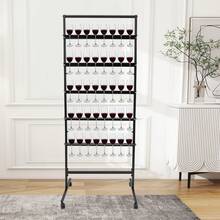 5-Tier Champagne Glass Holder, Steel Champagne Flutes Display Stand, Champagne Wine Glass Holder With Swivel Casters, Champagne Wall Holder For Party, Metal Flutes Display Stand Hold 40 Glasses For Wedding Party Get-Togethers Ceremony Festival Holiday - màu đen - Xem 7