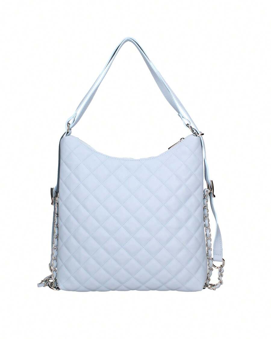 Borsa a spalla convertibile in zaino - Modello False - Vera pelle - RR220714423FBG - celeste - Visualizzare 1