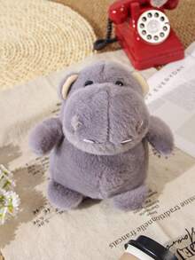 1pc 25cm/9.84in Creative Hippopotamus Plush Doll, Cute Hippo Doll, Animal Plush, Gift For Girls, Birthday, Christmas, Halloween, New Year, Holiday - Grey - View 13
