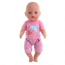 1 件套娃娃衣服套装，适合 18 英寸娃娃、居家和户外休闲运动装，带眼镜（不含娃娃）