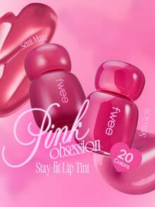 Brillo de labios de larga duración FWEE PINK OBSESSION M01 Rosa cremoso, color Rosa cristal, textura como una nube, ligero como una acuarela, no reseca, suaviza las líneas de los labios, a prueba de manchas, mini portátil, maquillaje encantador para una cita, reparación individual de labios, 3.8g/0.13oz - M01 ROSA CREMA - Ver 11