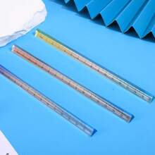 15cm/20cm Clear Plastic Triangular Ruler, 3D Triangular Ruler, Stationery For Grade 1 Students, Multi-Color Options