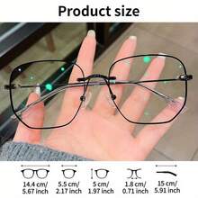 Sleek Black Thin Metal Geometric Eyewear, 2026 Must-Have Modern Statement Piece For Edgy Women & Teens, Perfect For Summer Beach Days, Graduation Photoshoots, Vacation Trips, Camping Getaways, Casual Streetwear, Year-Round Festive Occasions, And Everyday Stylish Looks - 黑色 - 查看 2