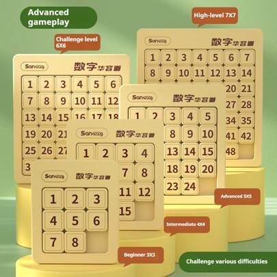 2025 New 1 Set Magnetic Numerical Huarong Puzzle 3/4/5/6/7/8/10 Difficulty Levels, Early Education Intelligent Toy For Children, 99 Multiplication Table Toy, Intellectual & Fun Toy, Birthday/Holiday/Halloween/Christmas Gift, Gift Toy