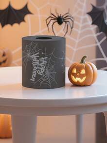 4 szt./1 szt. Czarny papier toaletowy z motywem pajęczyny na Halloween, limitowana edycja Dark Web, zabawny i nowatorski papier toaletowy, dekoracja łazienki, prezent-żart, parodia kreatywności, estetyczny design w stylu horroru, papier bibułkowy w tematyce imprezowej, wyjątkowy prezent, dekoracja na Halloween