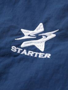 时尚男士V领套头卫衣，运动学院风，舒适百搭，适合通勤、秋季穿着，长袖上衣 - 藍色 - 查看 4