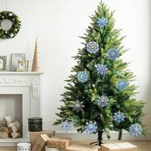 12/24/36/48 Piezas Copos de nieve navideños, Colgante de papel del Soldado Cascanueces, Diferentes diseños de Cascanueces y Copos de nieve, para regalos de Navidad, decoraciones de fiesta de Navidad, adornos del árbol de Navidad, colgantes decorativos con tema navideño, decoraciones navideñas para interiores y exteriores