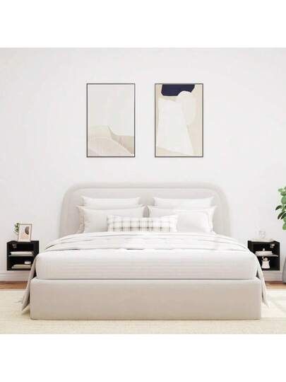 VidaXL TV Wand Units LED Lighting, stuks 30x28.5x30 Cm, Zwart view 4